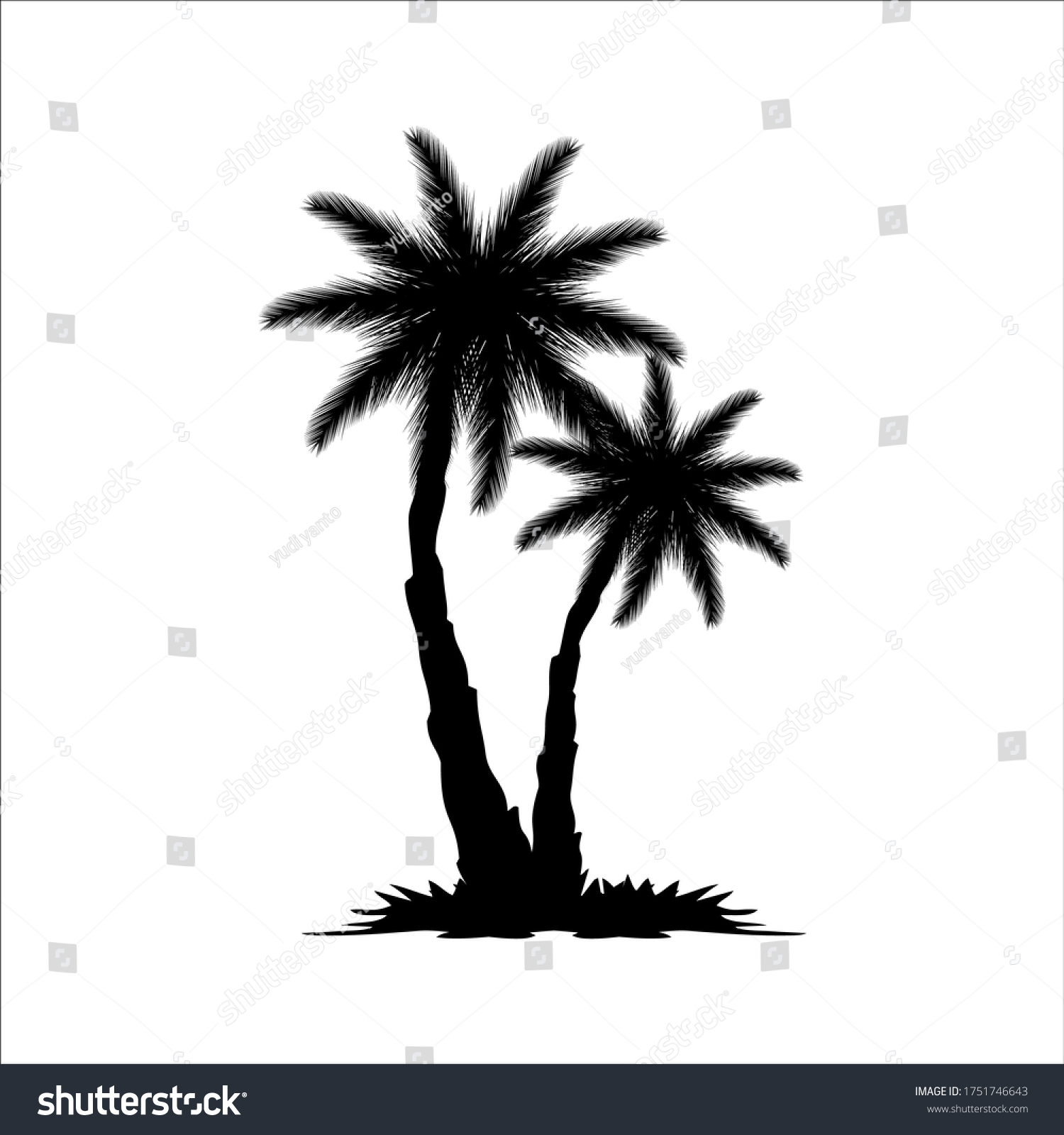 Black Palm Tree Illustration Silhouette Logo Stock Vector (Royalty Free ...