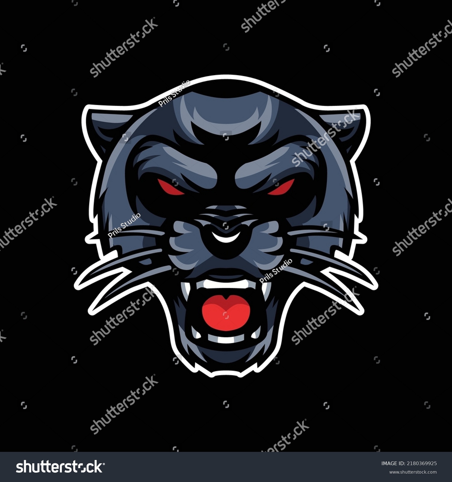 Black Panther Head Mascot Illustration Stock Vector (Royalty Free ...