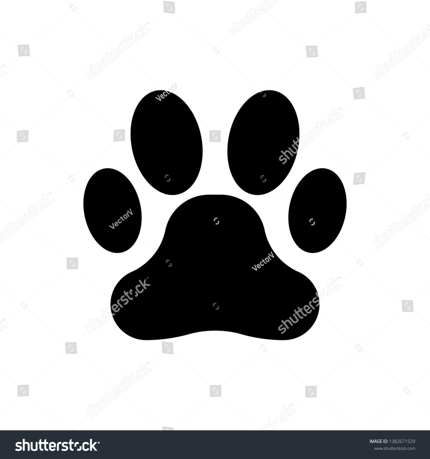 黒い手描きのアイコン 犬や猫の足跡 動物の足跡 ベクターイラスト のベクター画像素材 ロイヤリティフリー