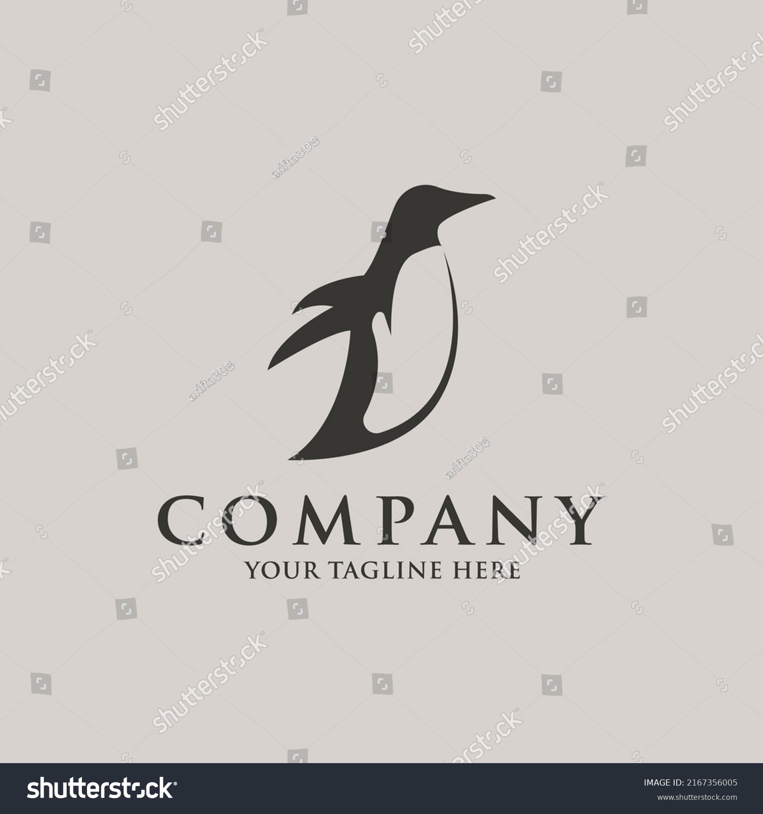 Black Penguin Logo Design Vector Stock Vector (Royalty Free) 2167356005 ...