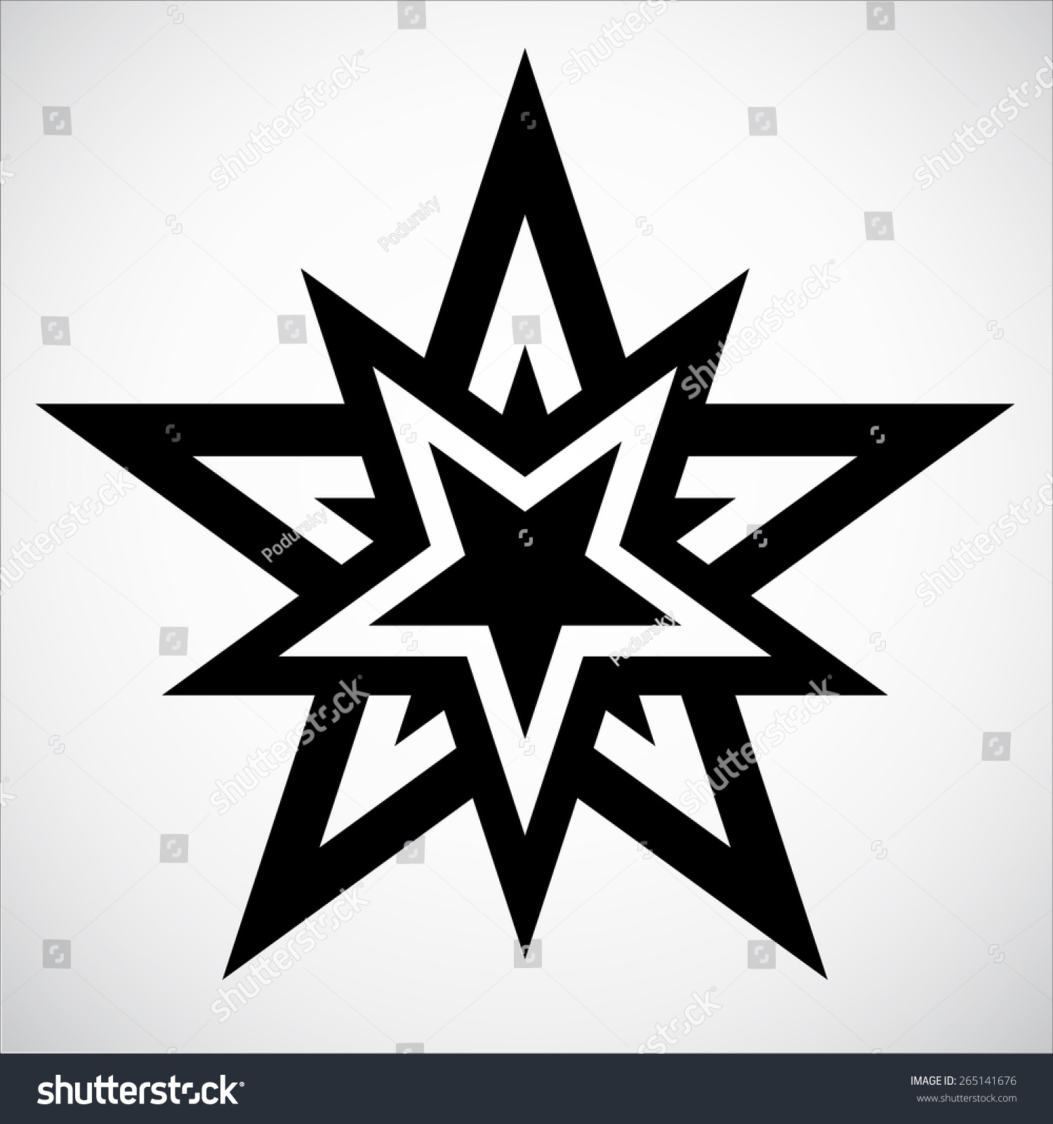 Black Pentagram Stock Vector Illustration 265141676 : Shutterstock