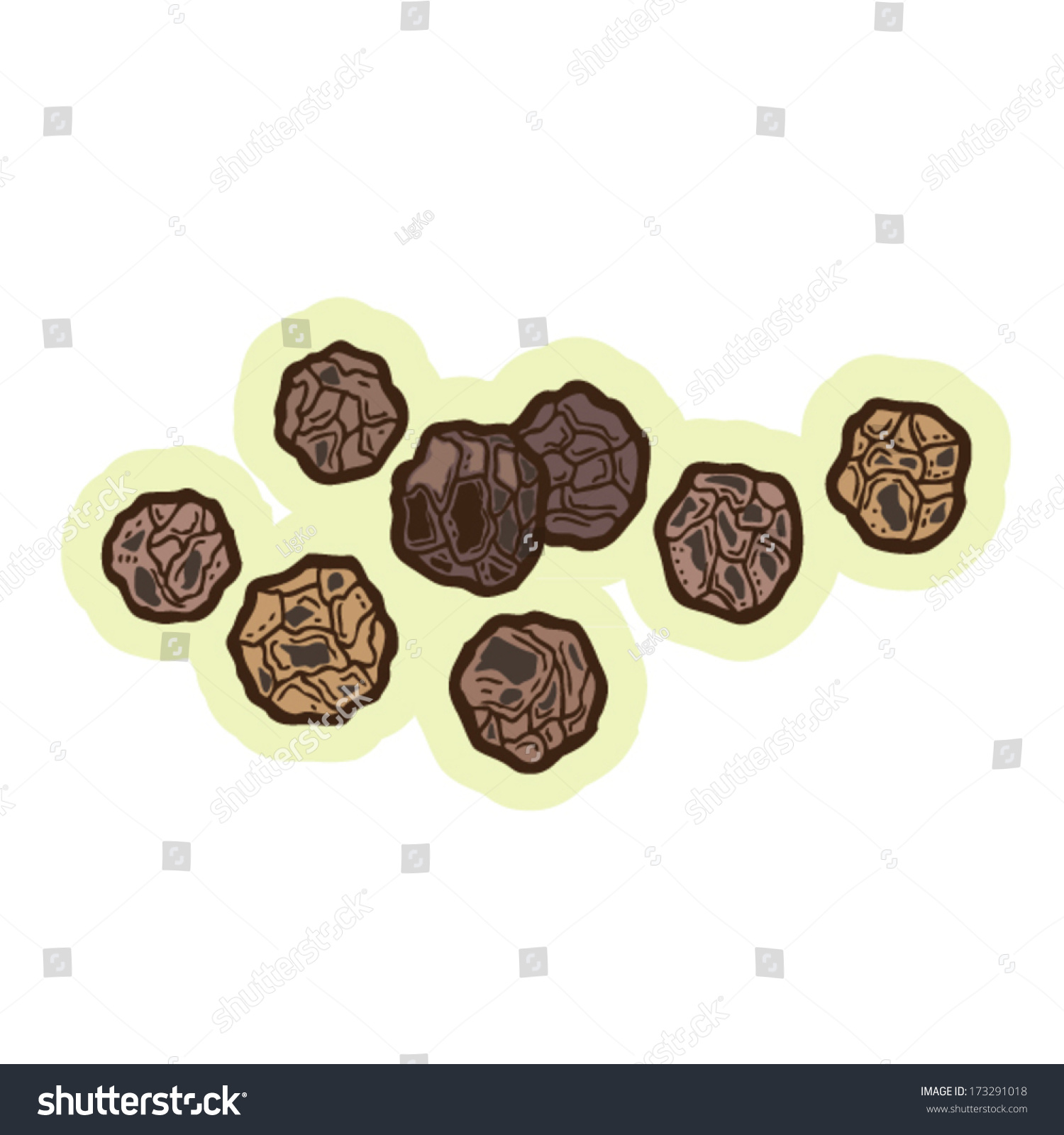 Black Peppercorns Cartoon Vector Stock Vector (Royalty Free) 173291018 ...