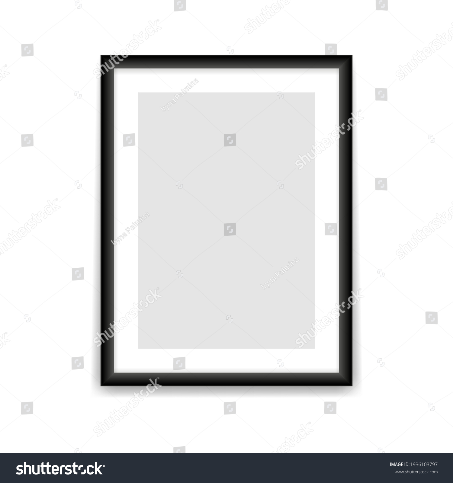 Black Photo Frame Template Blank Rectangular Stock Vector (Royalty Free ...