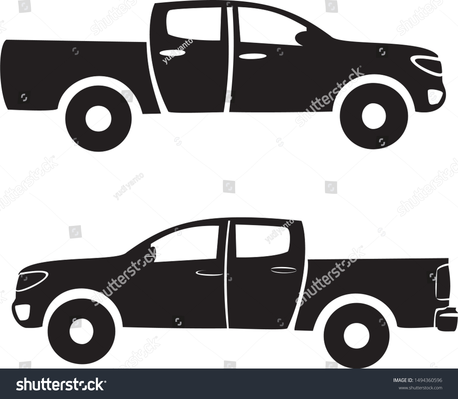 Black Pickup Truck Vector Mock Car Stock Vector (Royalty Free) 1494360596