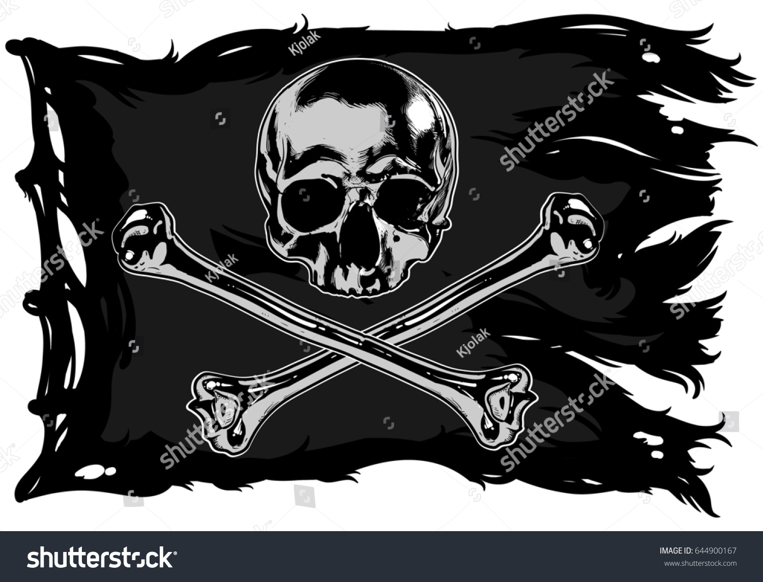 Black Pirate Flag Skull Bones Stock Vector 644900167 Shutterstock 4417