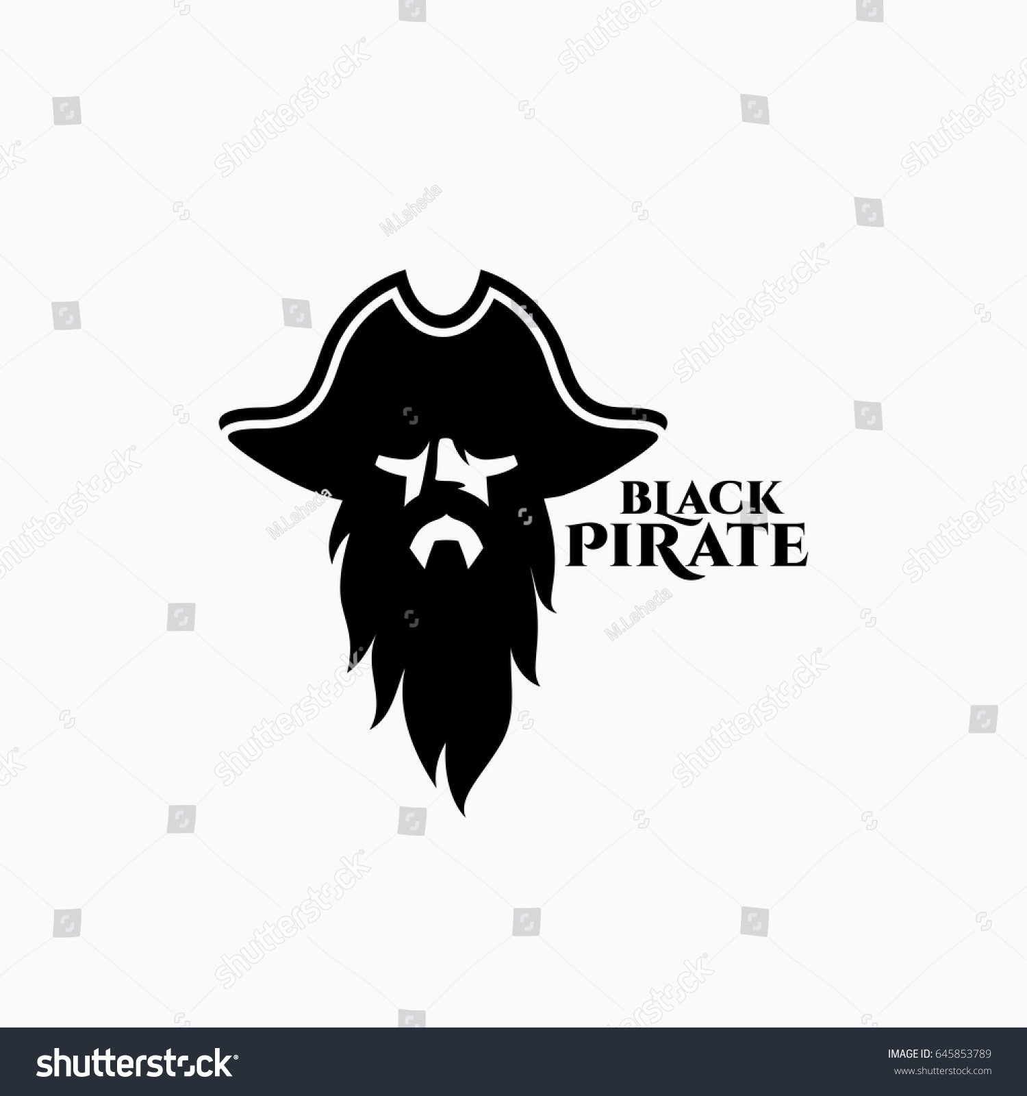 SVG of Black pirate logo template design. Vector illustration. svg