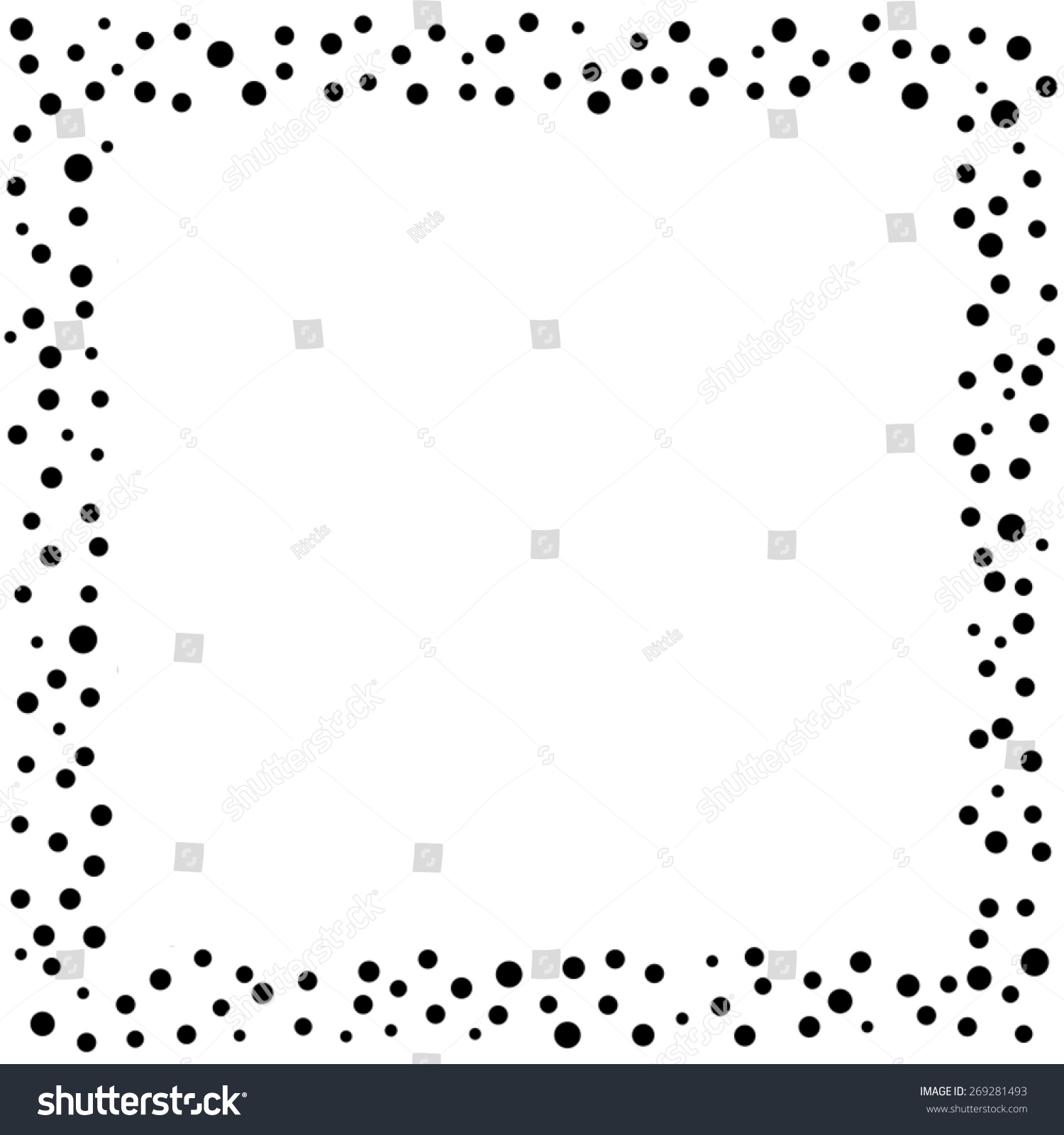 Black Polka Dots On White Frame Stock Vector (Royalty Free) 269281493 ...