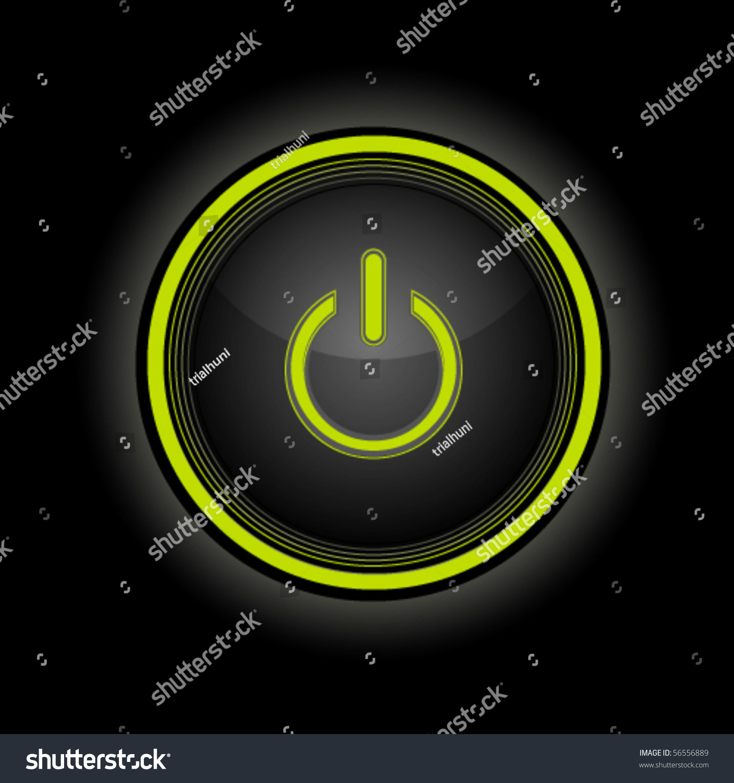 Black Power Button With Glow Effect, Vector - 56556889 : Shutterstock