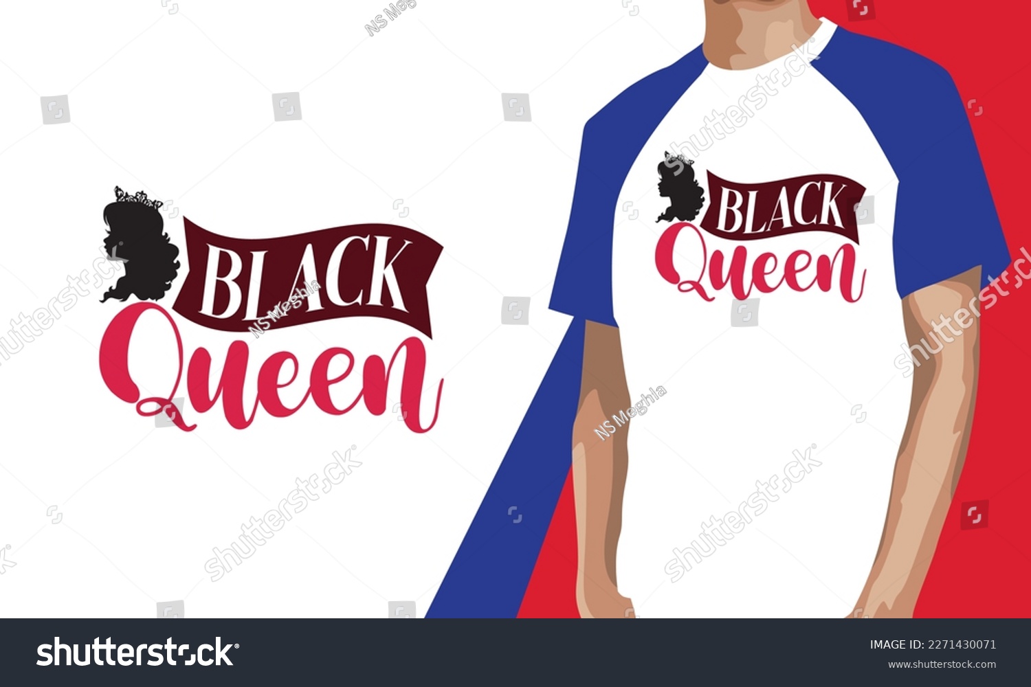 SVG of Black Queen T-shirt Design, Typography T-shirt Design, Black Women's Day T-shirt svg