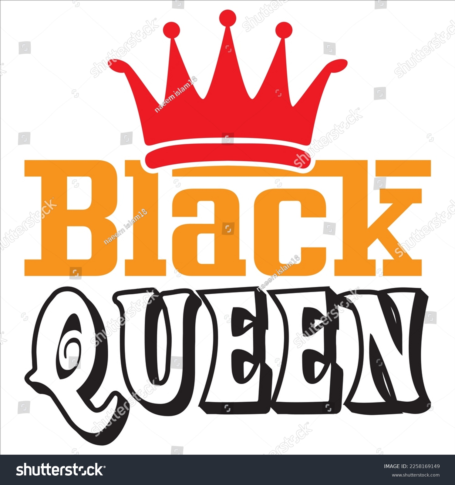 SVG of Black Queen t-shirt design vector file svg