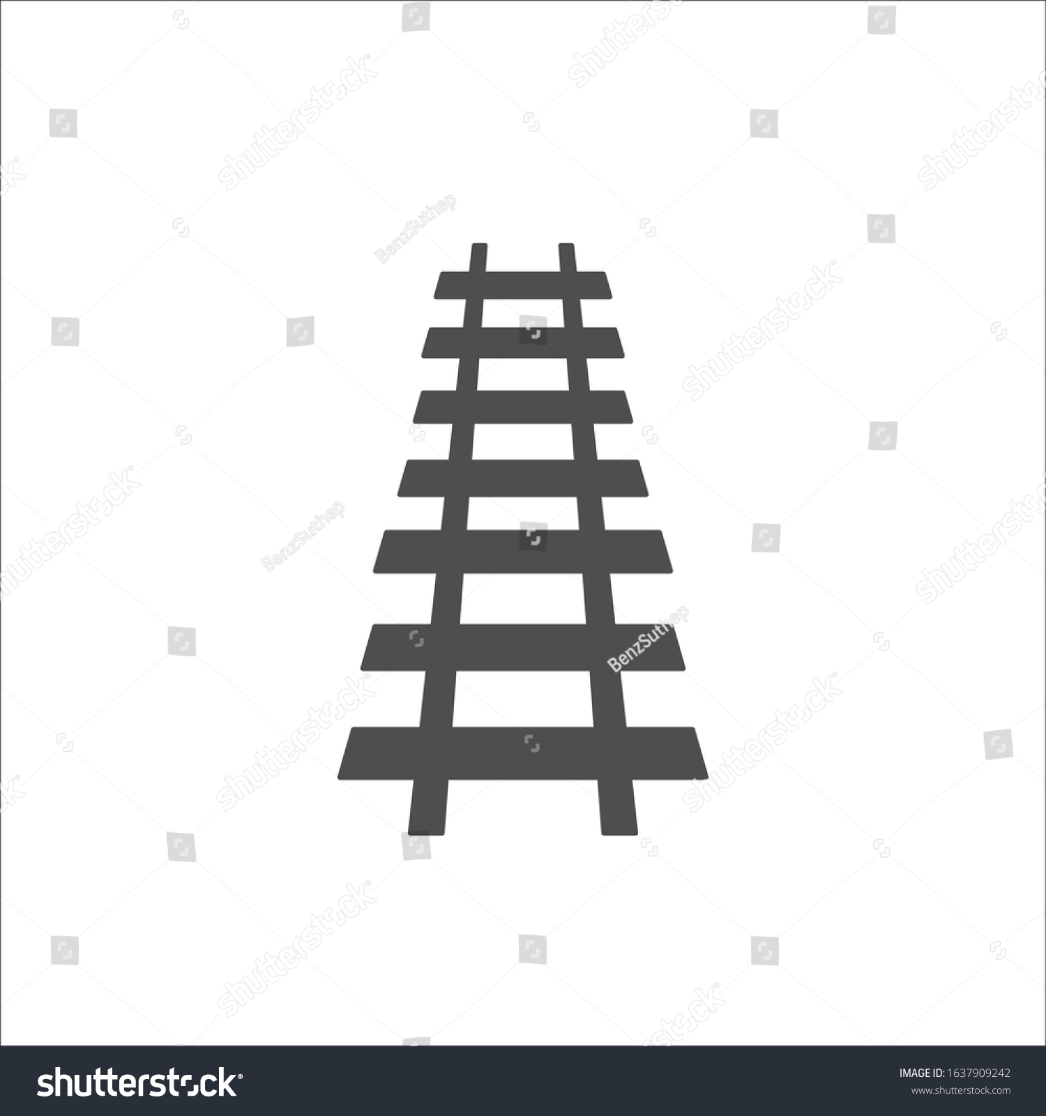 Black Railroad Icon Railway Vector Illustration Stock Vector (Royalty ...