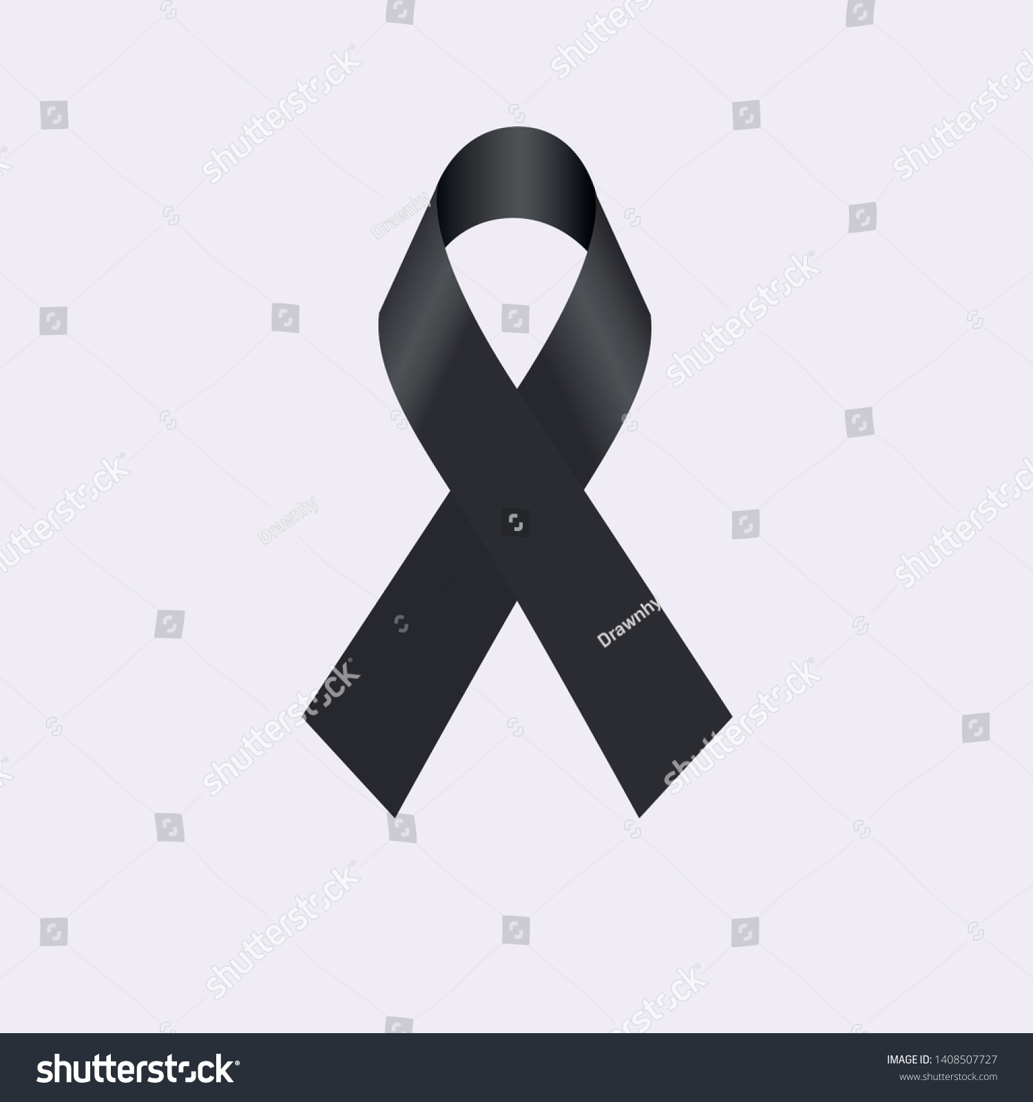 Black Ribbon Mourning Sickness Death Stock Vector Royalty Free