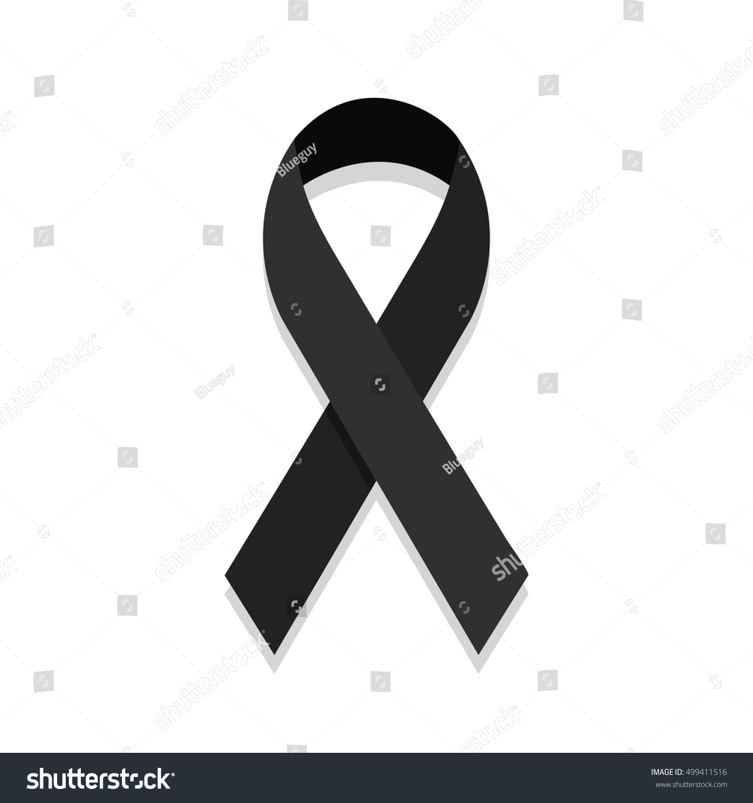 SVG of Black ribbon mourning sign. vector svg