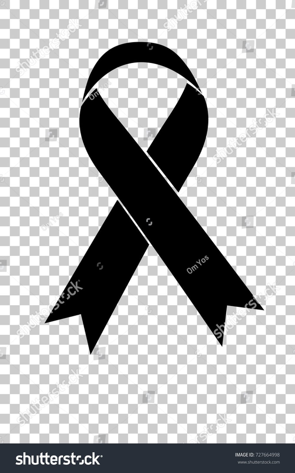 Black Ribbon Symbol Sorrow Grief Transparent Stock Vector Royalty Free