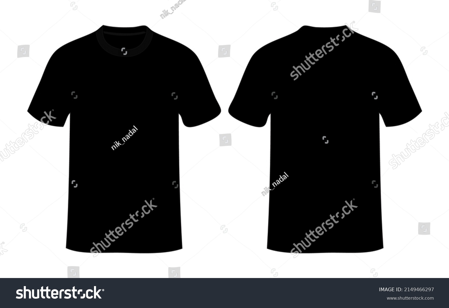 Black Round Neck Tshirt Tshirt Round Stock Vector (Royalty Free ...