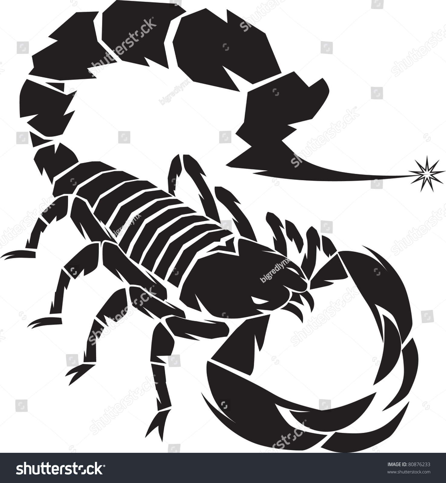 Black Scorpion Stock Vector Illustration 80876233 : Shutterstock