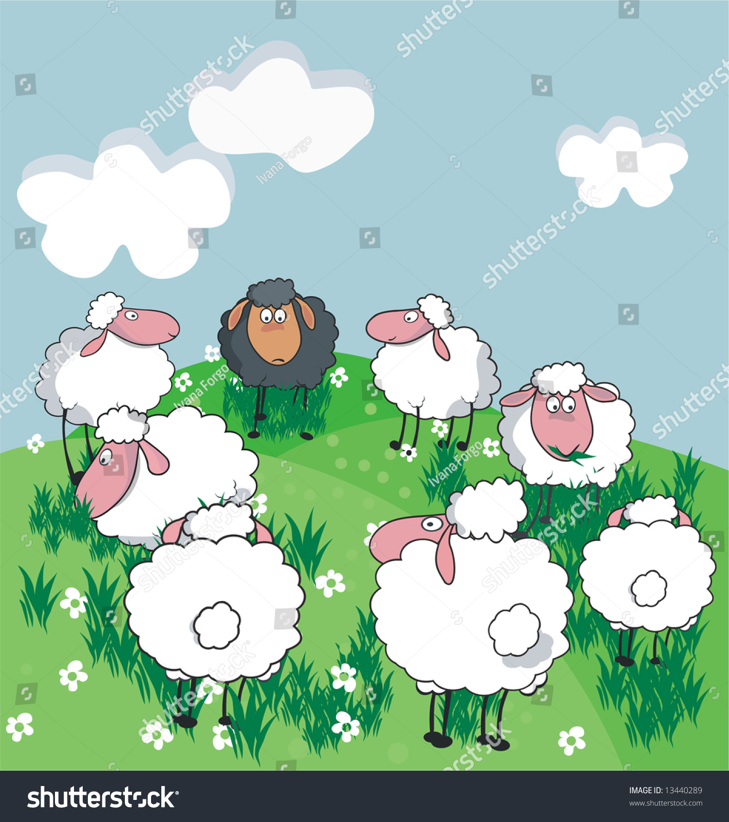 Black Sheep Stock Vector 13440289 - Shutterstock