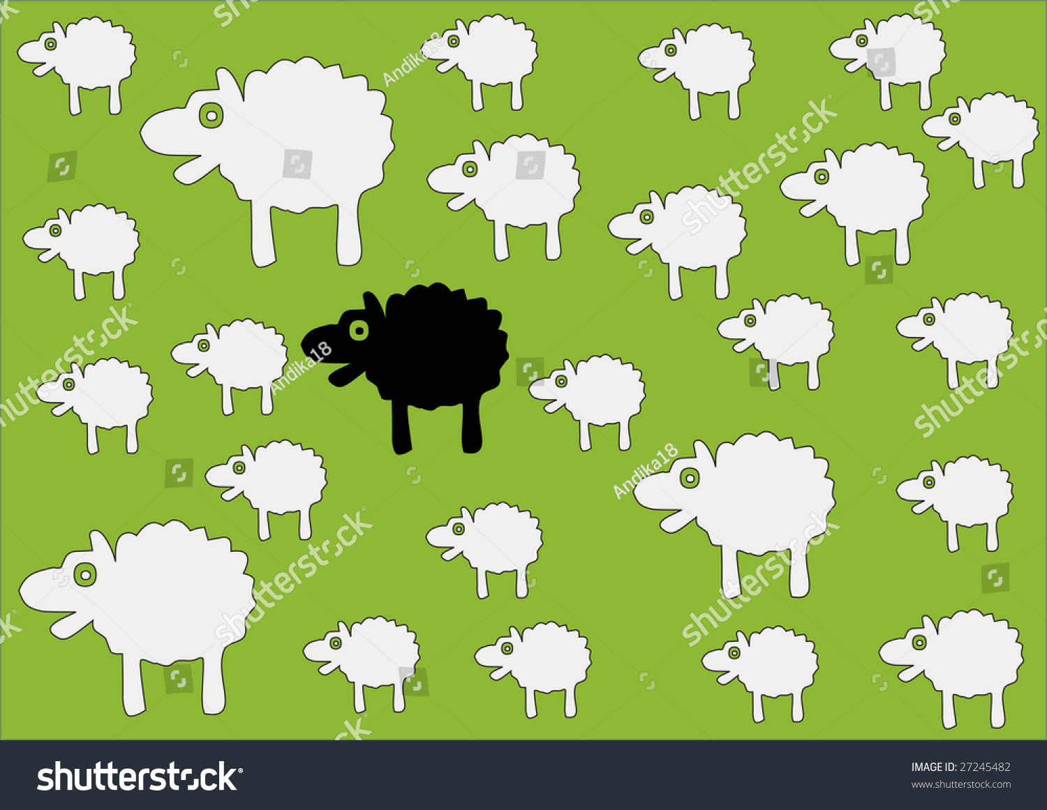 Black Sheep Family Vector Stock Vector Royalty Free 27245482