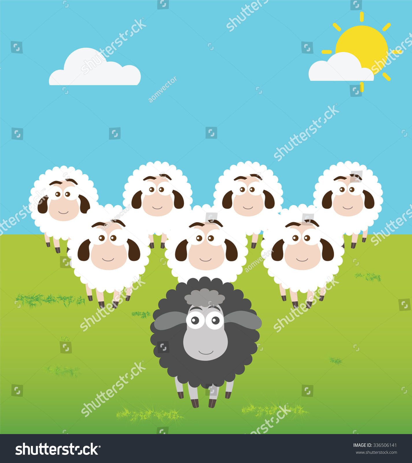 Black Sheep Leadership Situation Stock Vector (royalty Free) 336506141