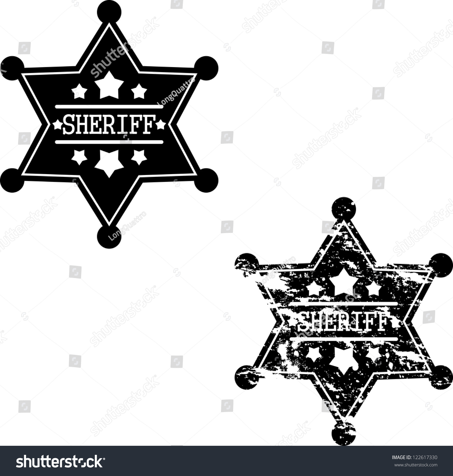 SVG of Black sheriff badges on white background svg