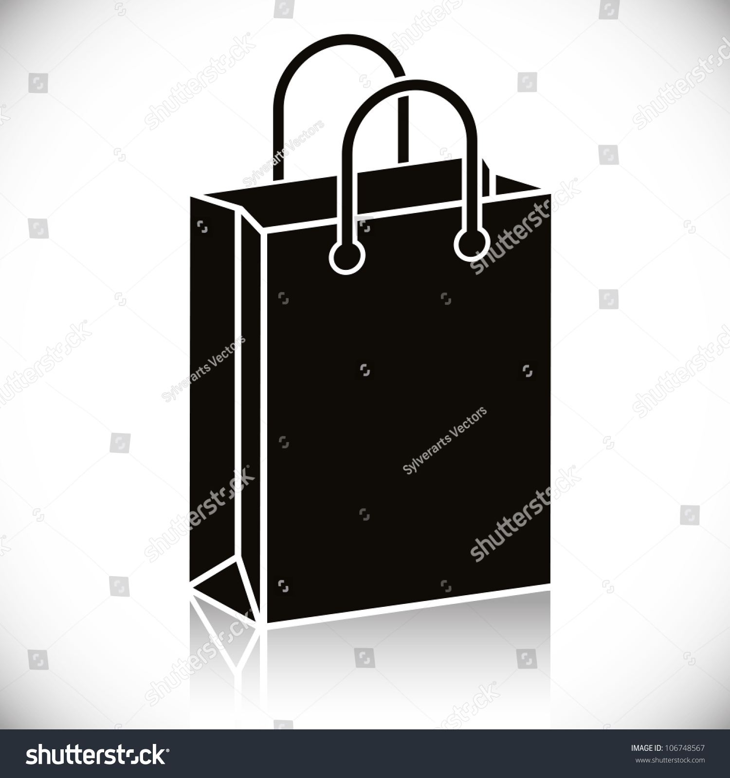 Black Shopping Bag Icon Vector Stock Vector 106748567 Shutterstock