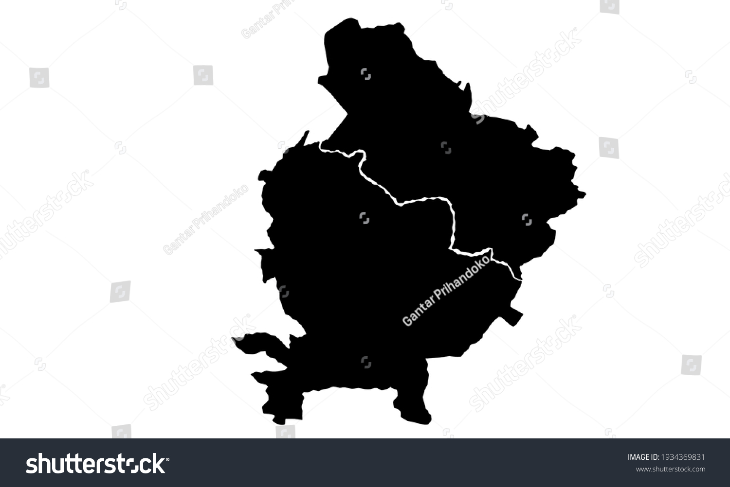 Black Silhouette Map City Lucknow India Stock Vector (royalty Free 