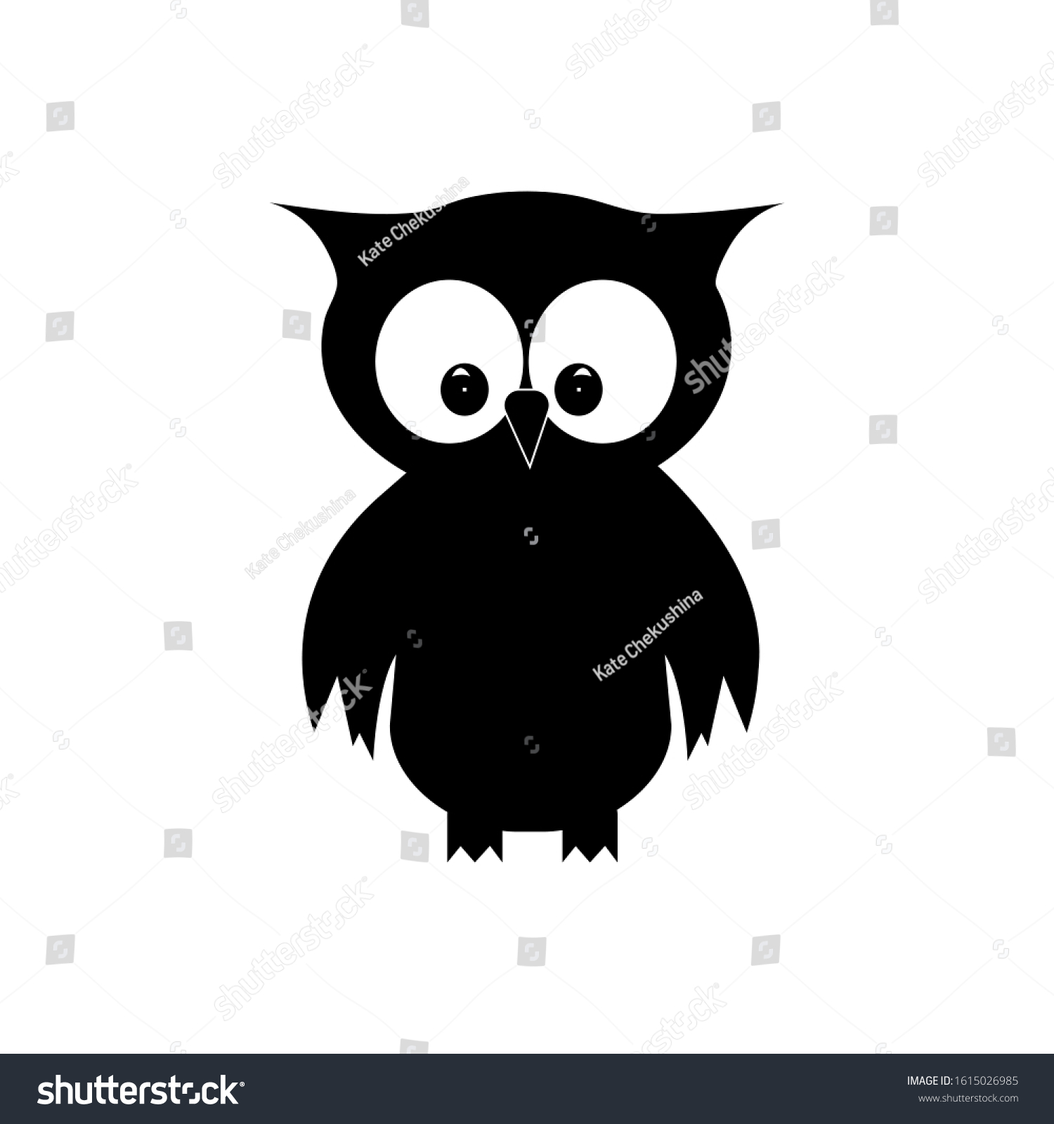 Black Silhouette Owlvector Logo Owl Icon Stock Vector (Royalty Free ...