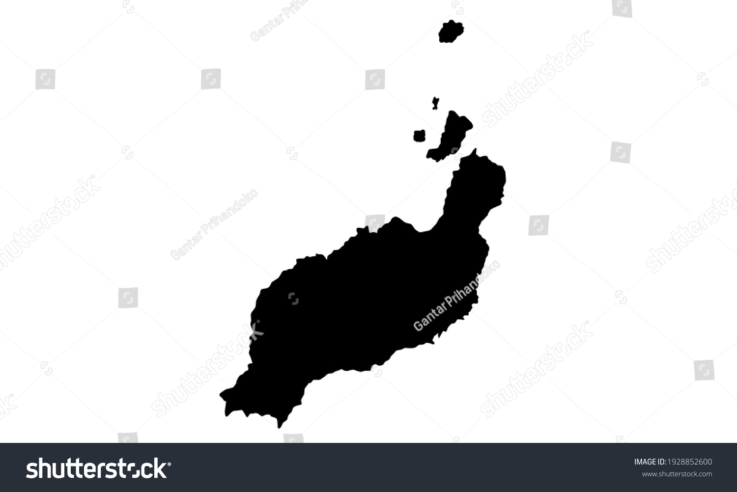 Black Silhouette Canaria Island Map Spain Stock Vector (Royalty Free ...