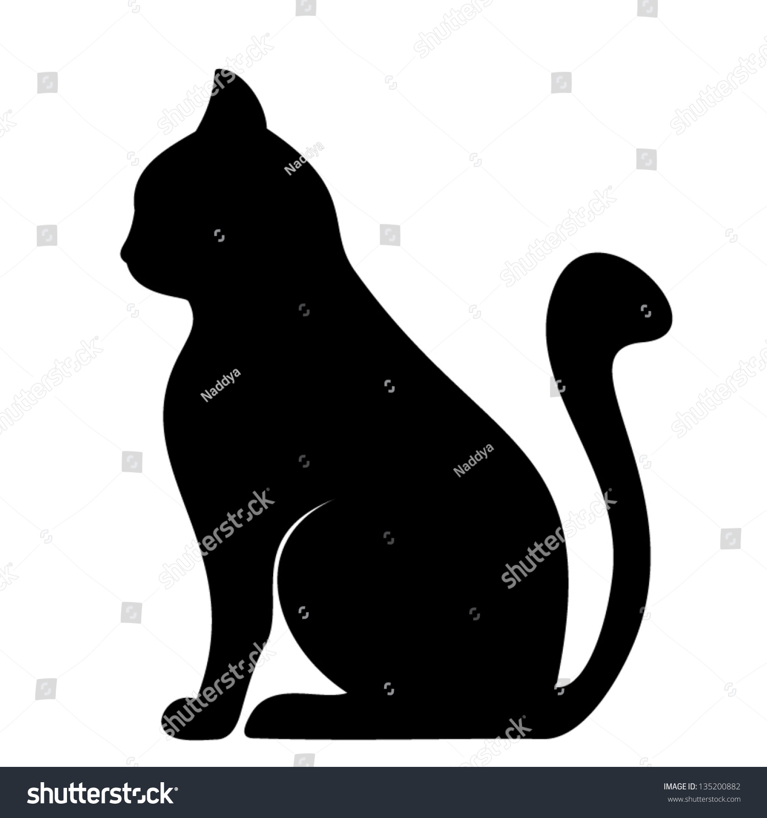 黒い猫のシルエット ベクターイラスト のベクター画像素材 ロイヤリティフリー