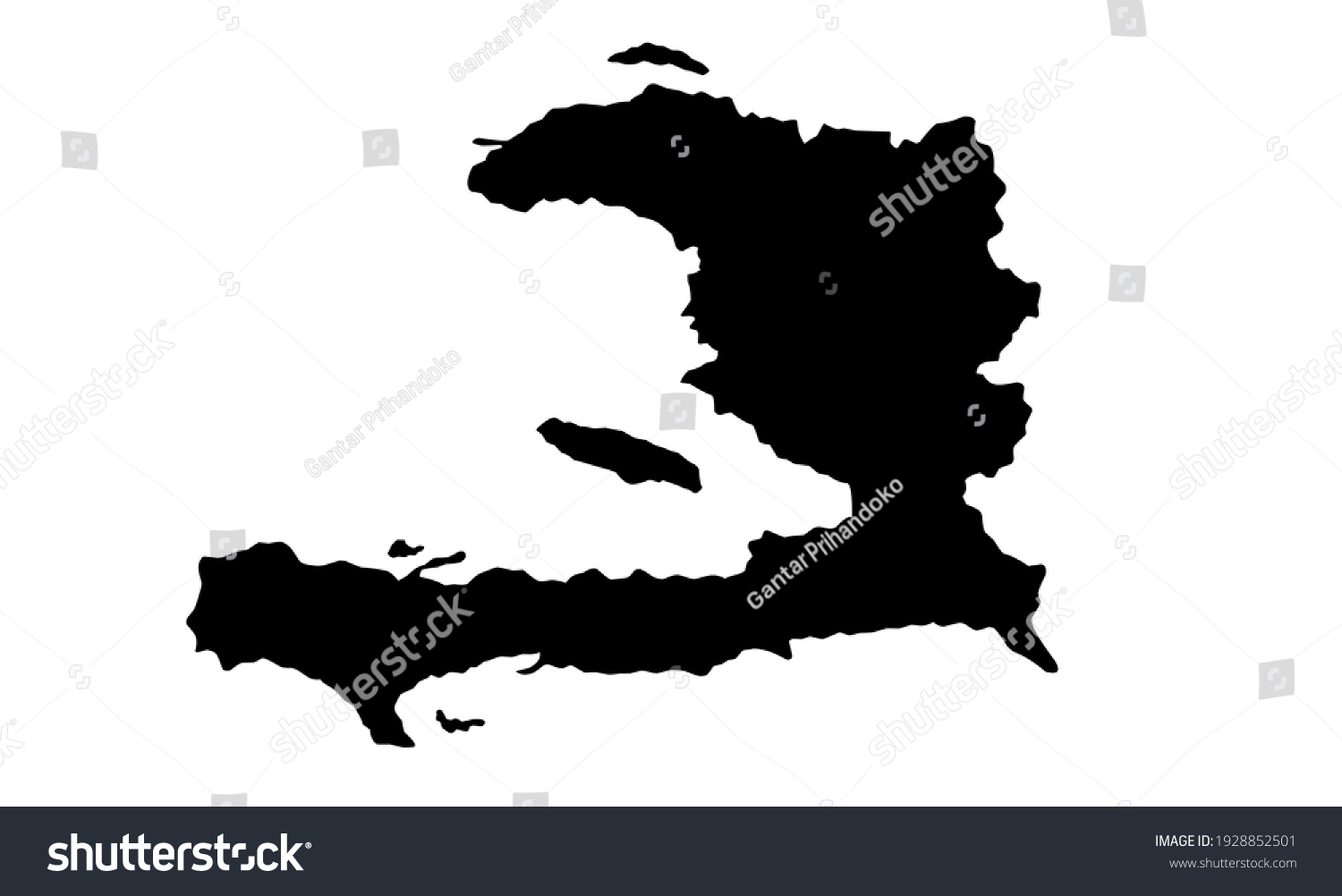 Black Silhouette Country Map Haiti Caribbean Stock Vektor Royaltyfri   Stock Vector Black Silhouette Of Country Map Of Haiti In Caribbean On White Background 1928852501 