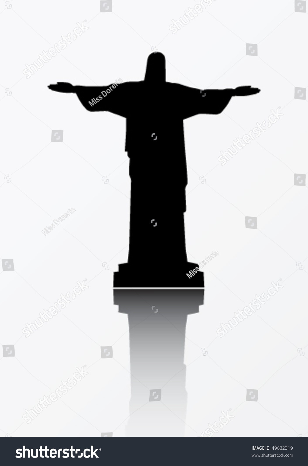 SVG of Black silhouette of Cristo Redentor, Rio de Janeiro - Brazil svg