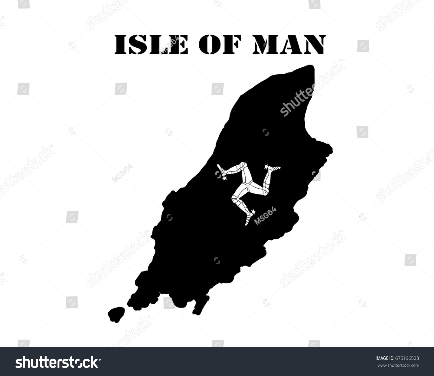 Black Silhouette Map White Silhouette Isle Stock Vector (Royalty Free ...