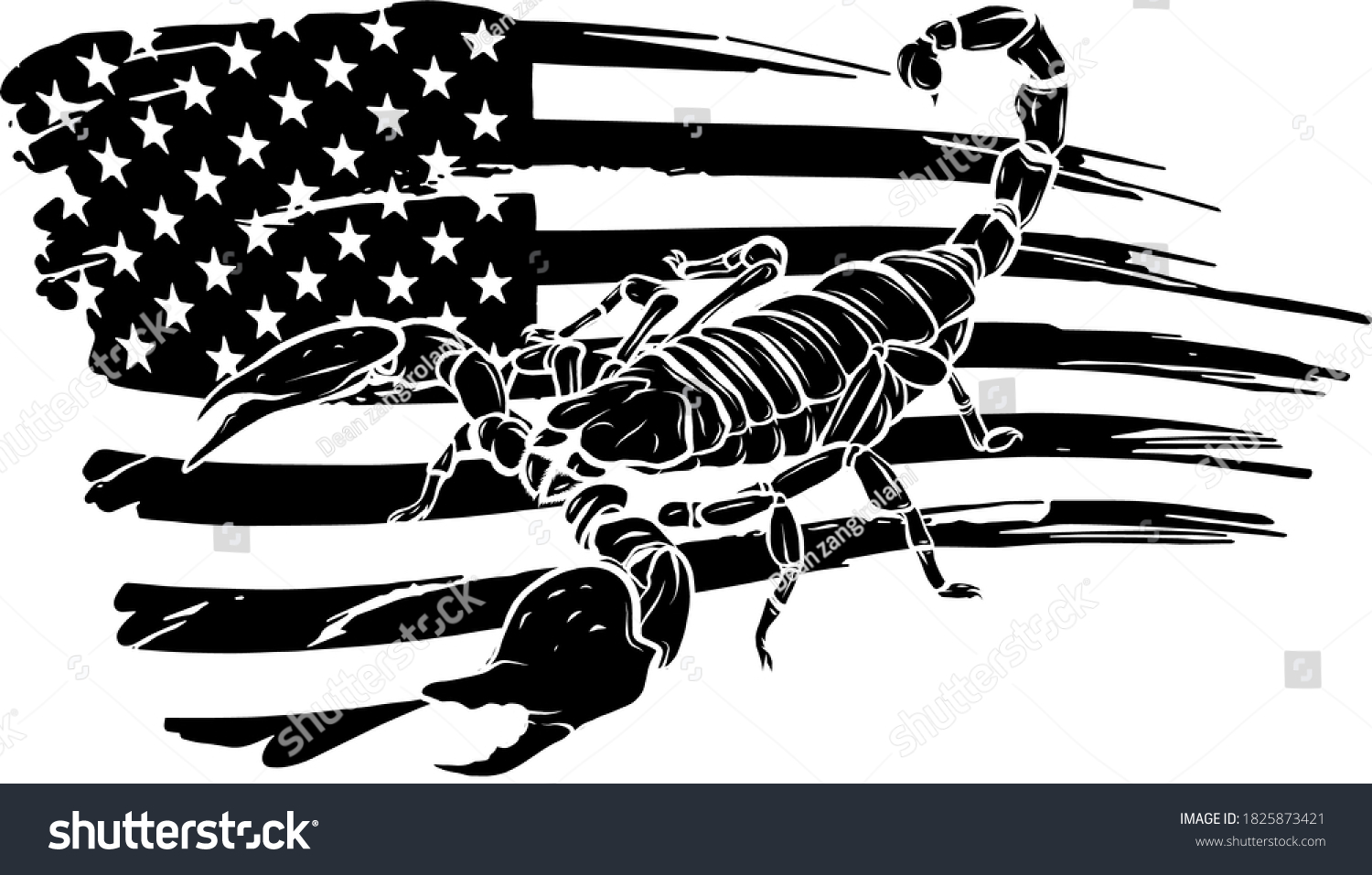 Black Silhouette Scorpion Isolated On White Stock Vector (Royalty Free ...