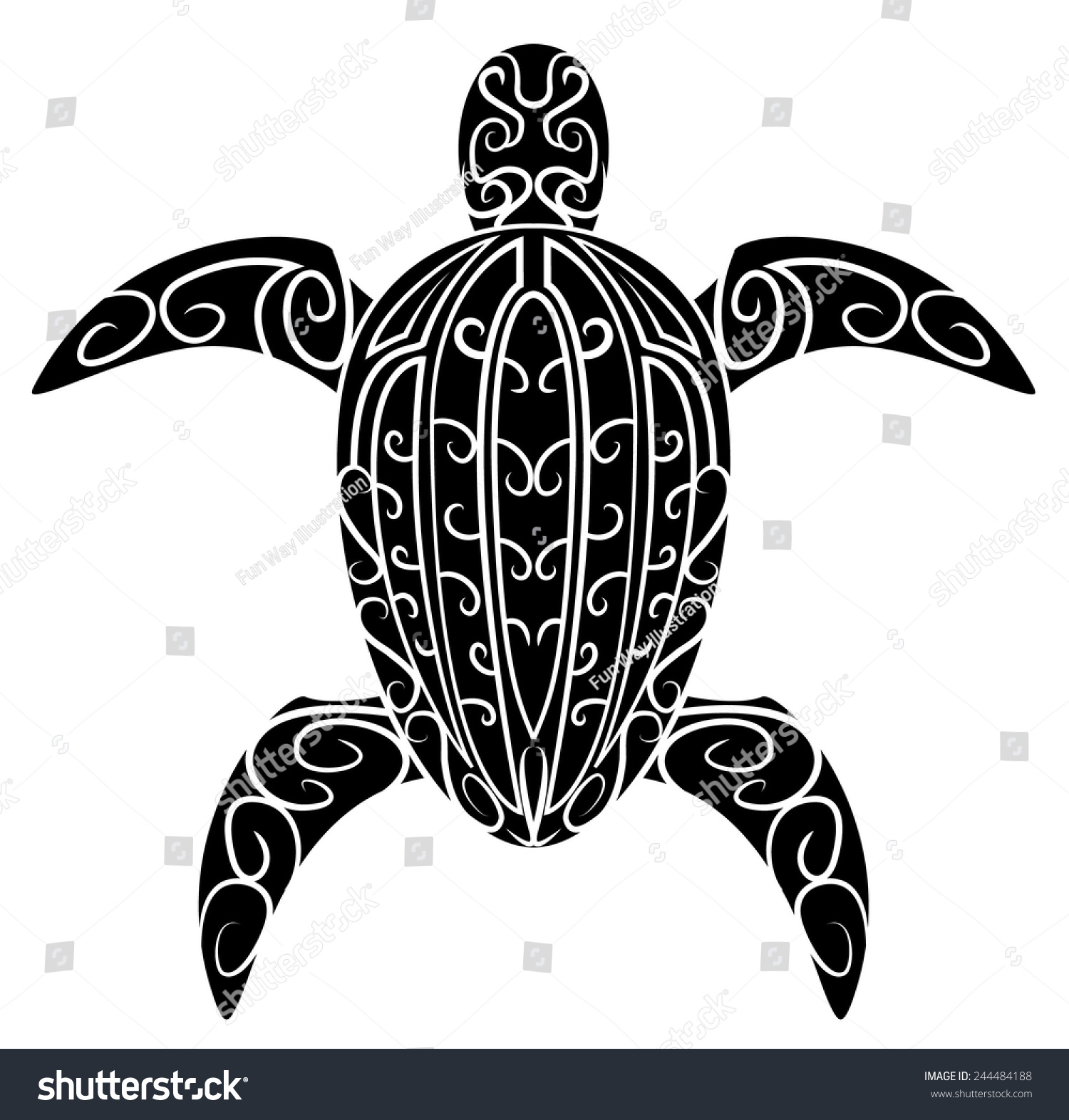 Black Silhouette Turtle Symbol Stock Vector (Royalty Free) 244484188