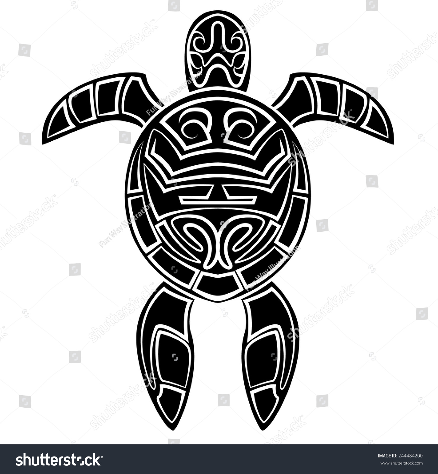 Black Silhouette : Turtle Symbol Stock Vector Illustration 244484200 ...