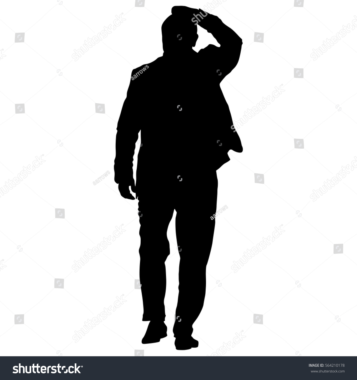 Black Silhouettes Man Arm Raised Vector Stock Vector (Royalty Free ...