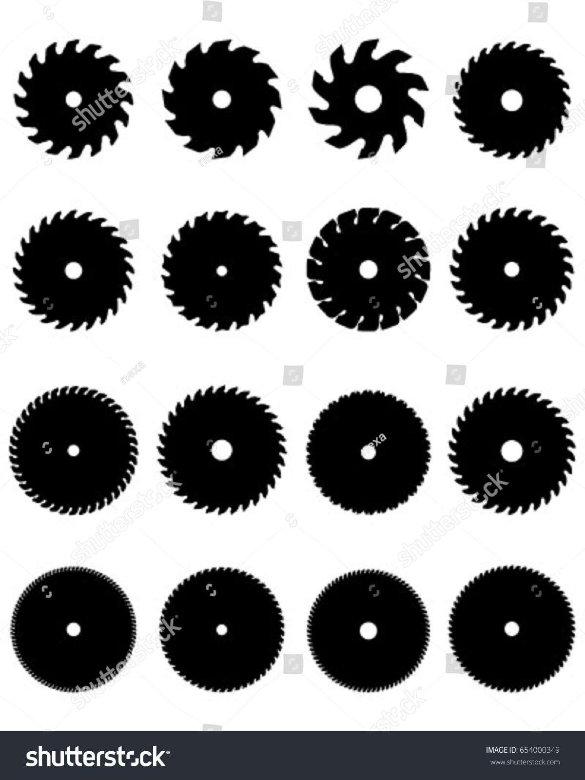 Black Silhouettes Different Circular Saw Blades Stock Vector (Royalty ...