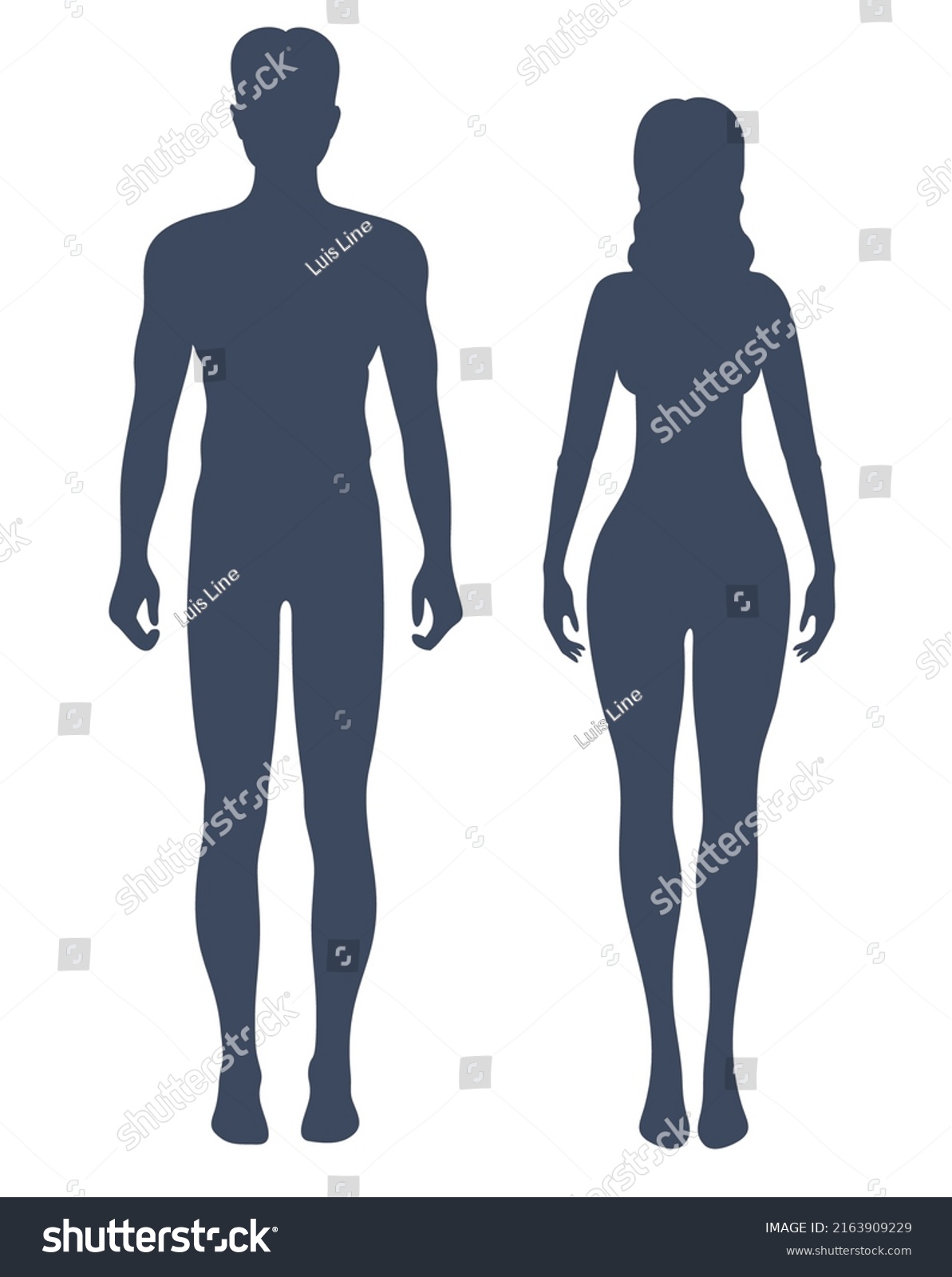 Black Silhouettes Men Women On White Stock Vector (Royalty Free ...