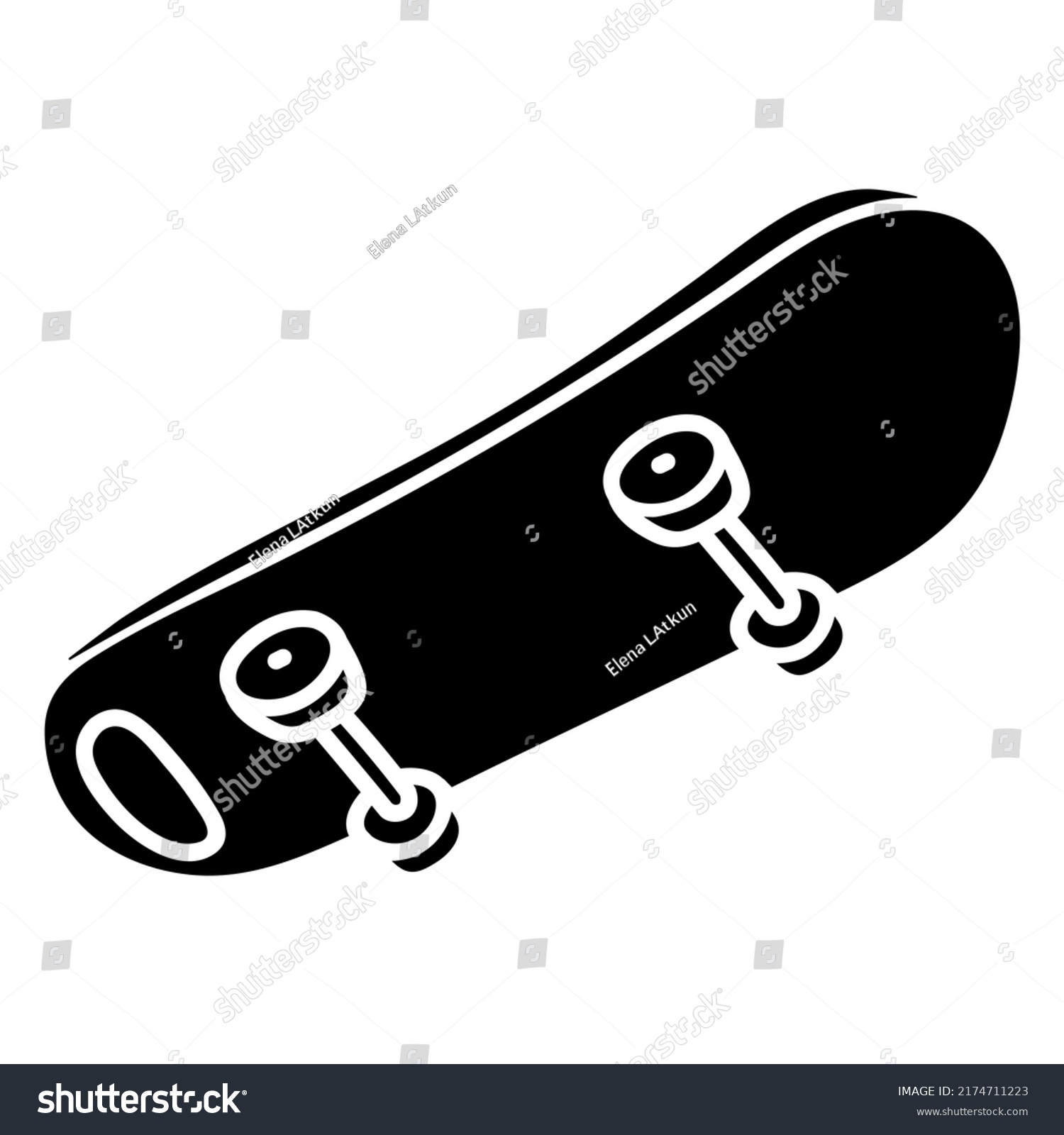 SVG of Black Skateboard Cut Out. High quality vector svg