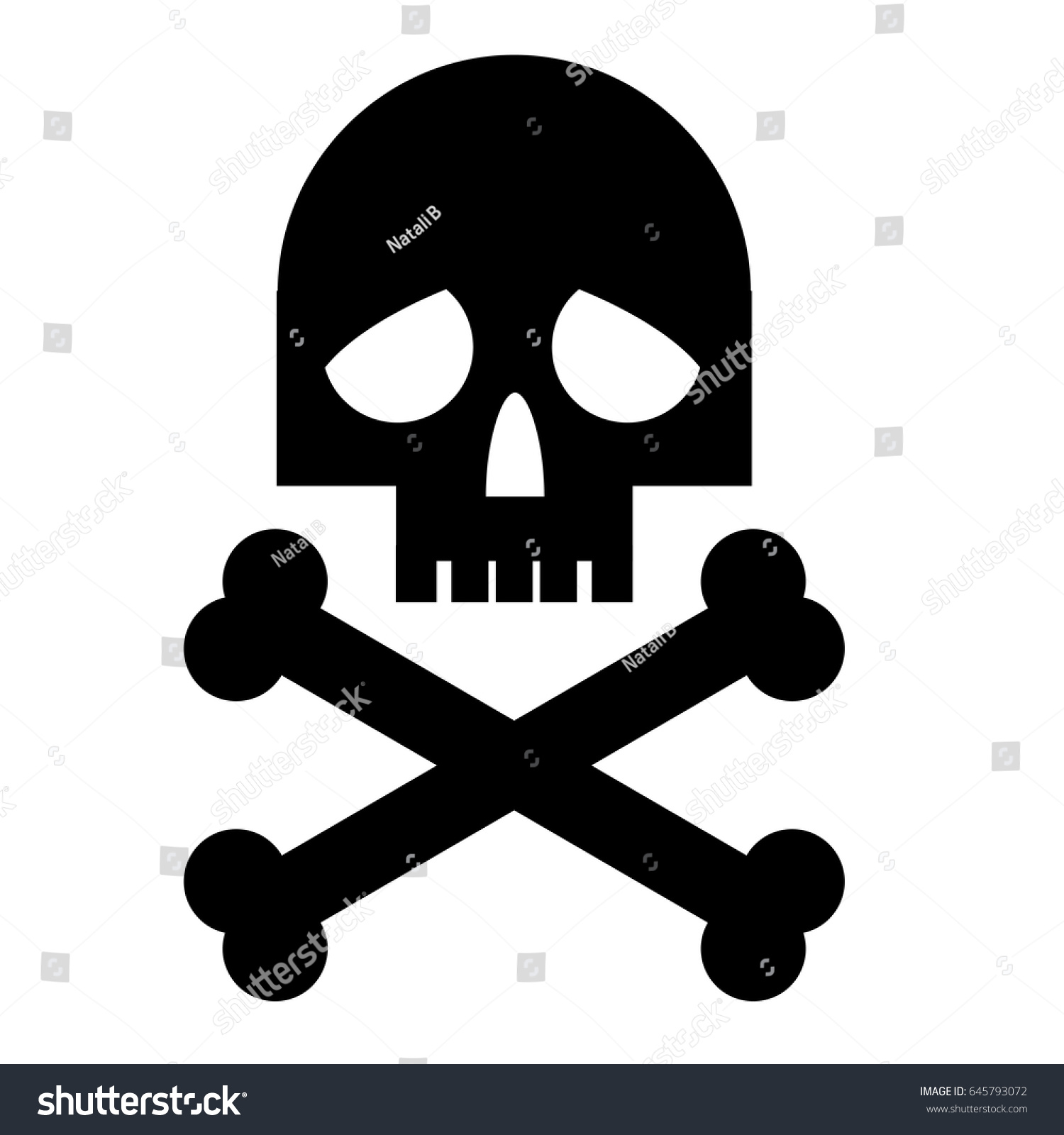 Black Skull With Crossbones Silhouette On White Background Vector Design Template T Shirt Black Skull With Crossbones Silhouette On White Background Vector Design Template T Shirt