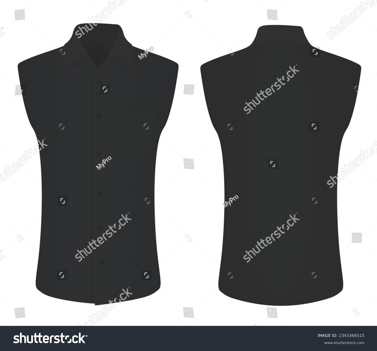 SVG of Black sleeve less shirt. vector  svg