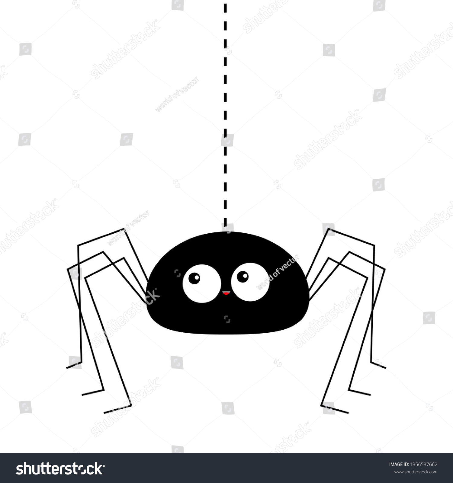 Black Spider Silhouette Hanging On Dash Stock Vector Royalty Free