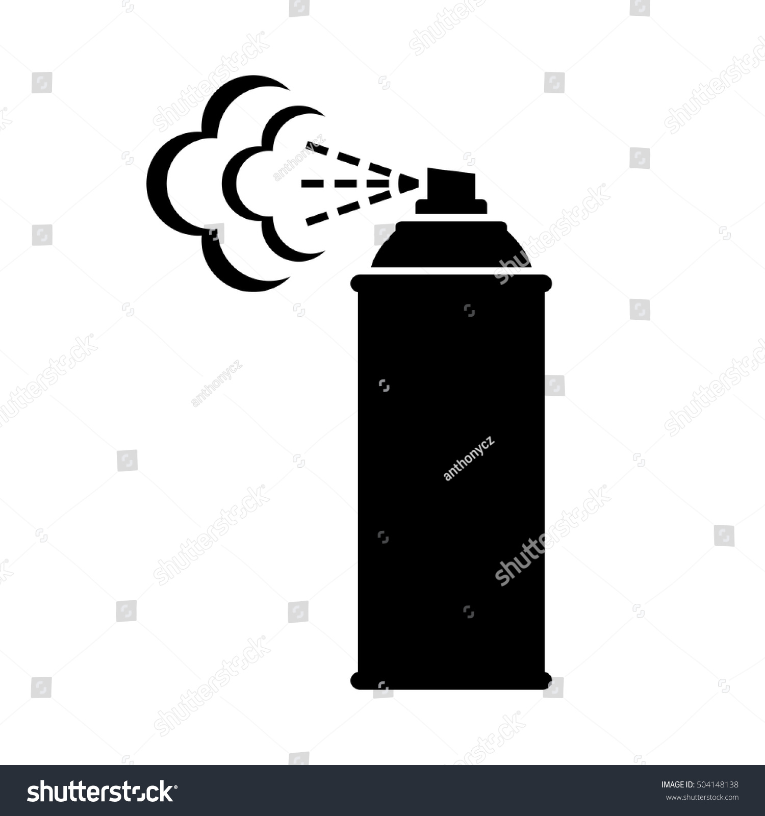 Black Spray Can Icon On White Stock Vector 504148138 - Shutterstock