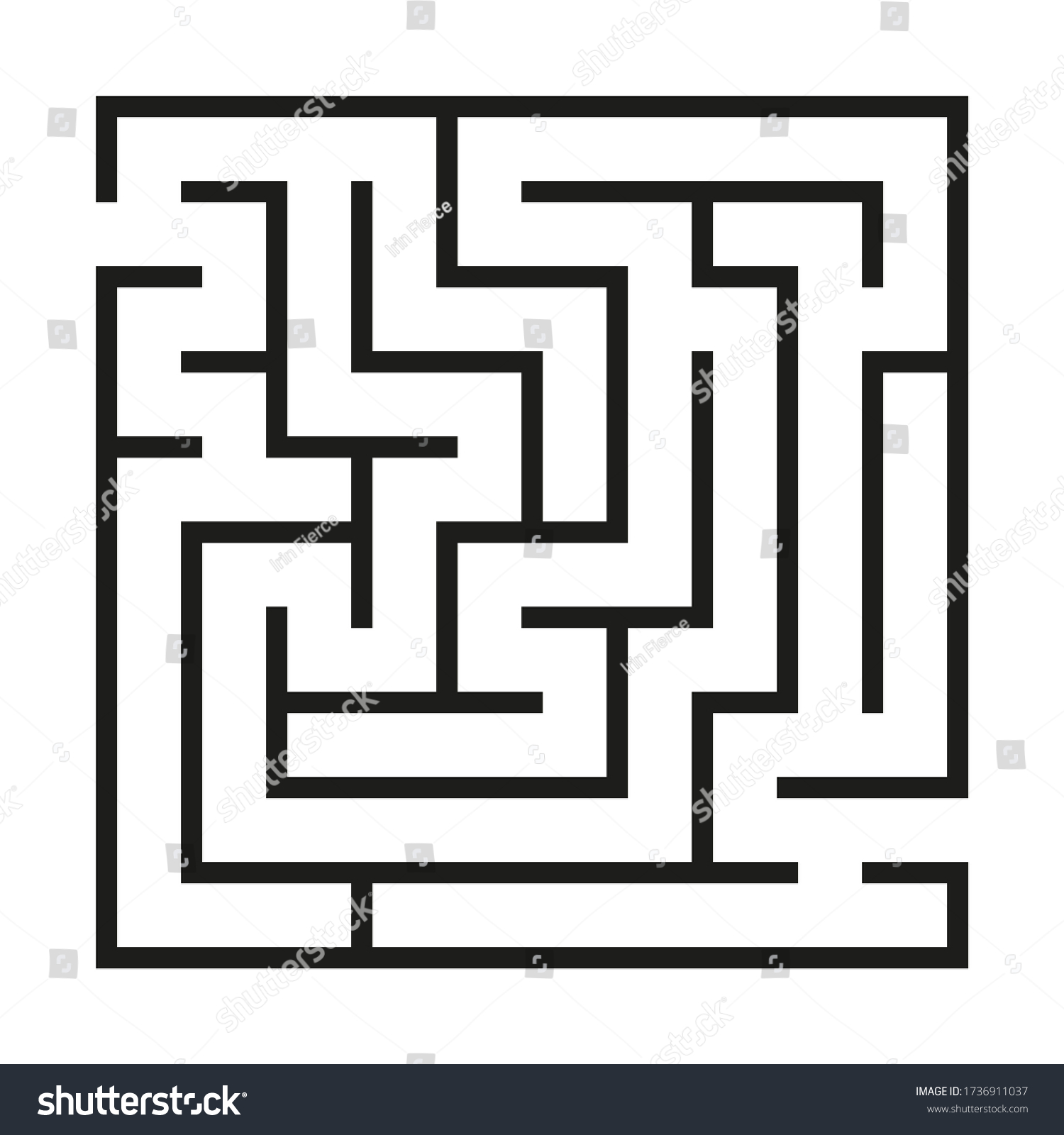 Black Square Vector Maze Isolated On Stock Vector (Royalty Free ...