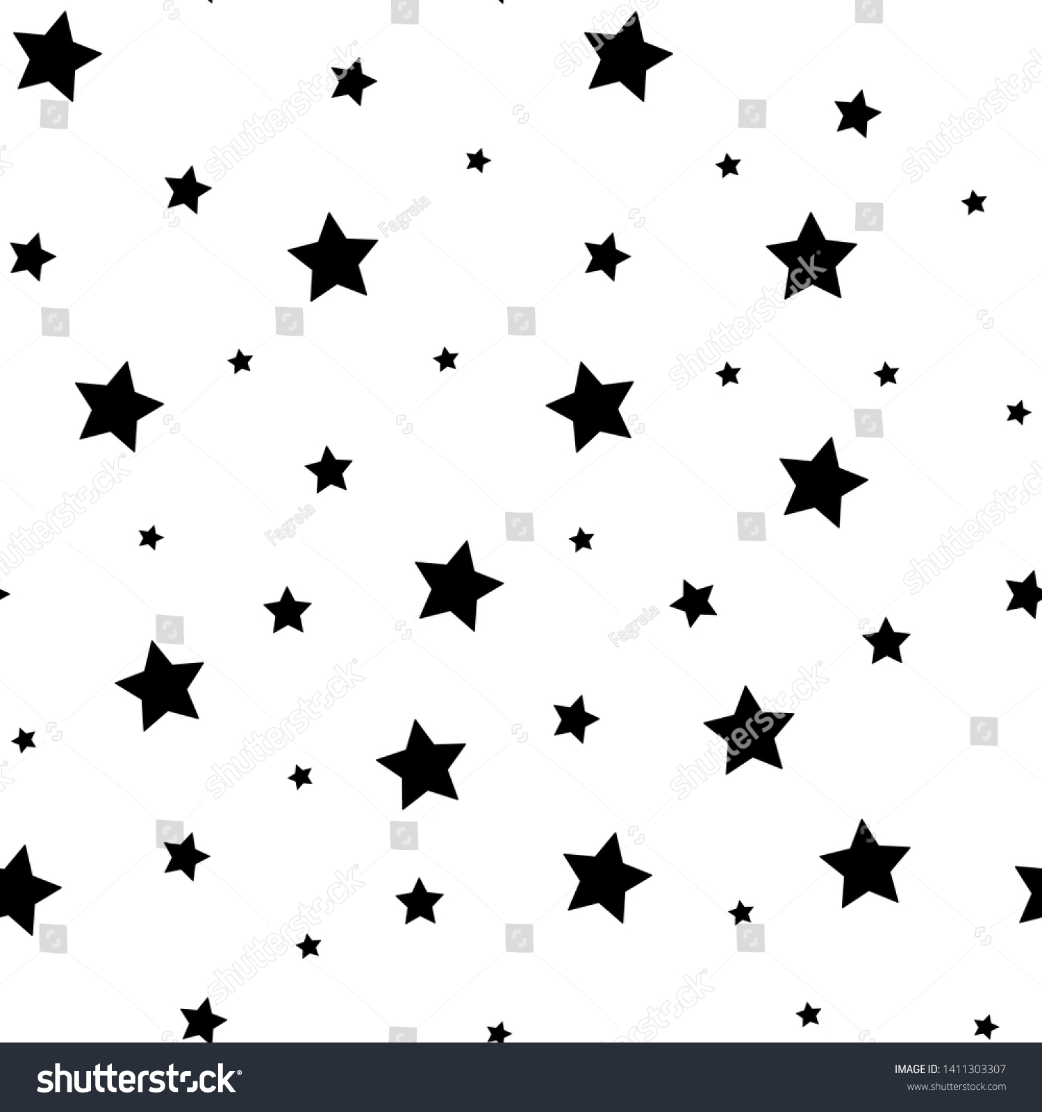 Black Star Template Seamless Pattern Cute Stock Vector (Royalty Free ...