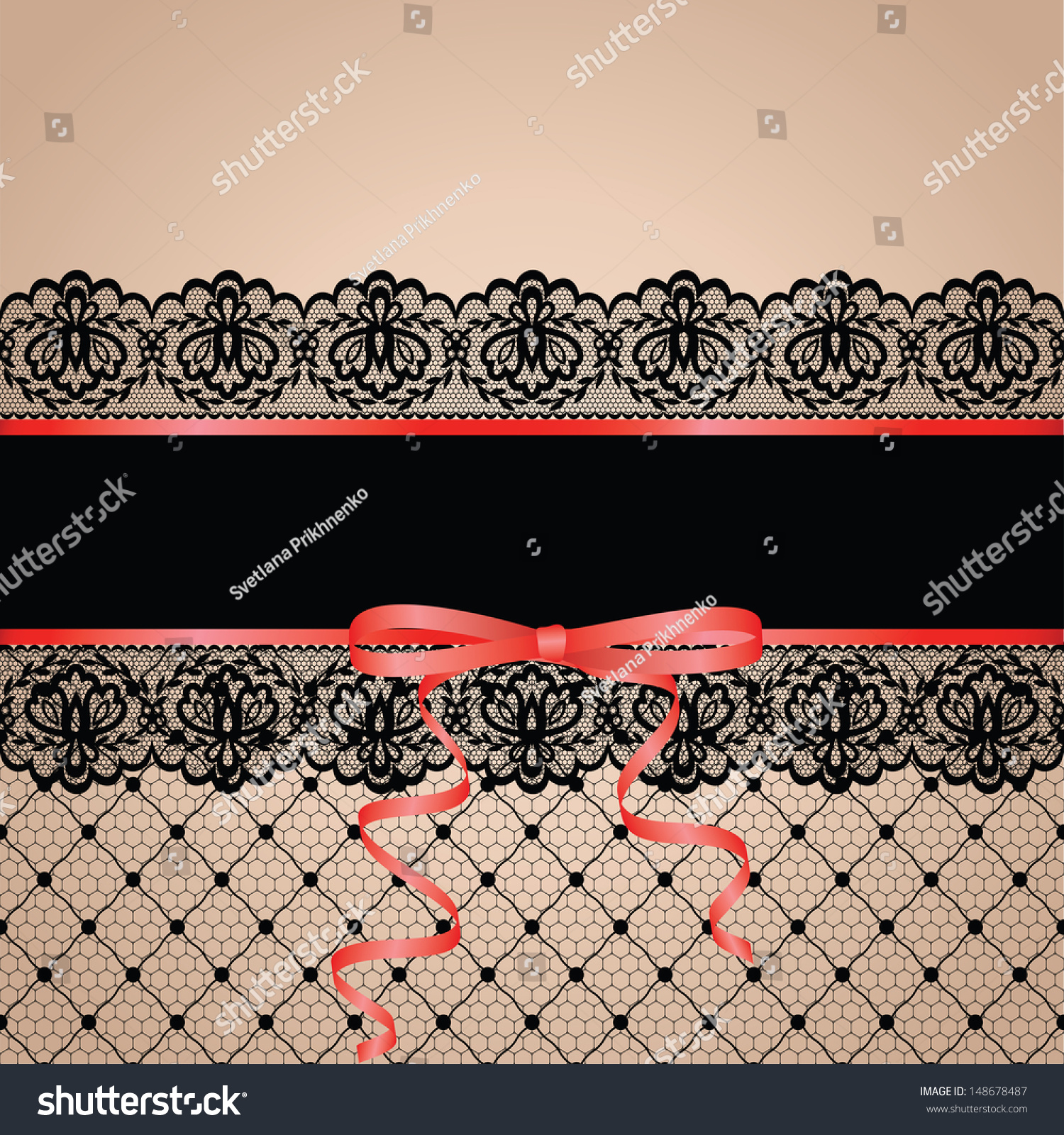 Black Stocking Lace Garter Stock Vector 148678487 - Shutterstock