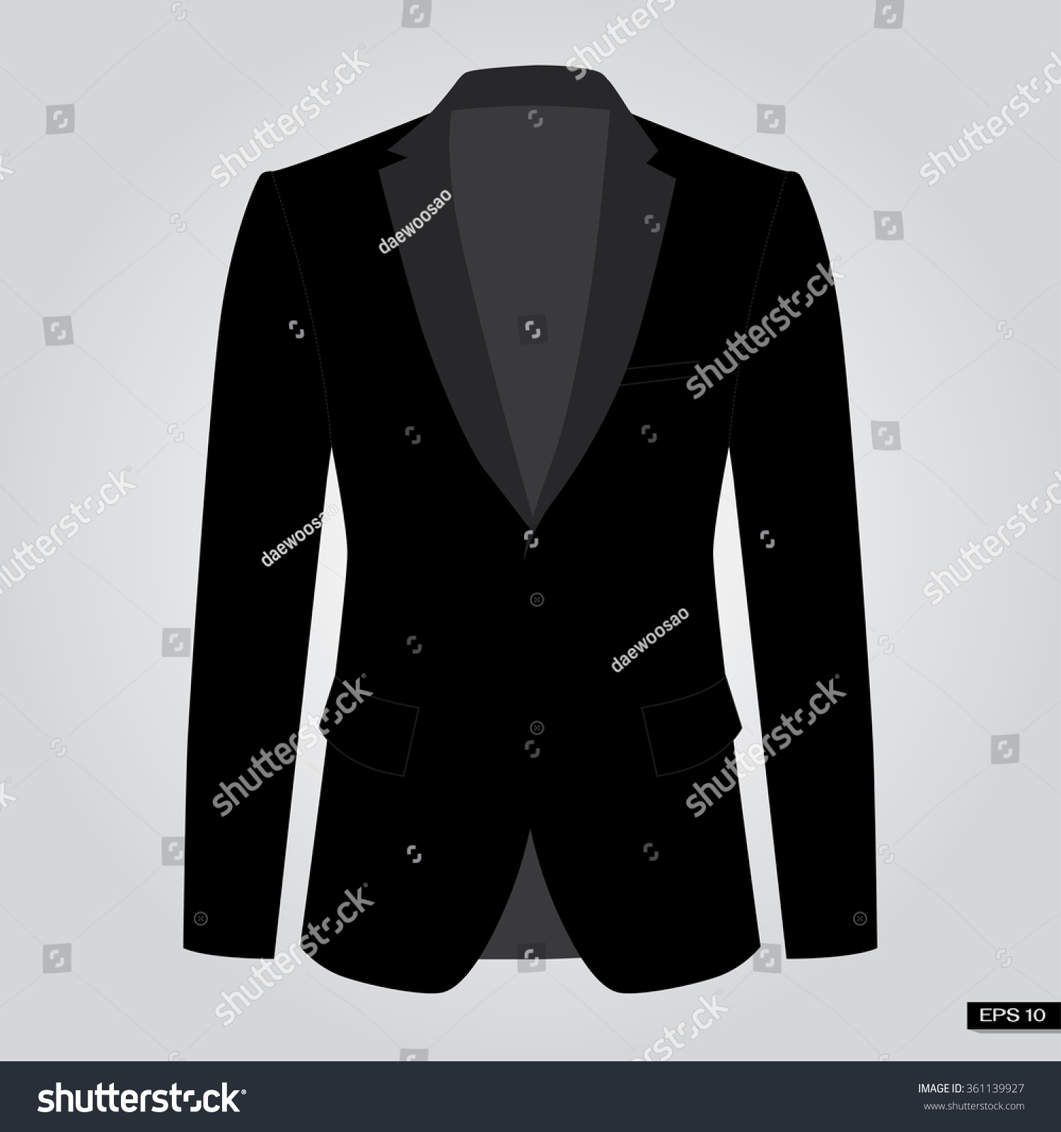 Black Suits Jacket Vector Stock Vector (Royalty Free) 361139927