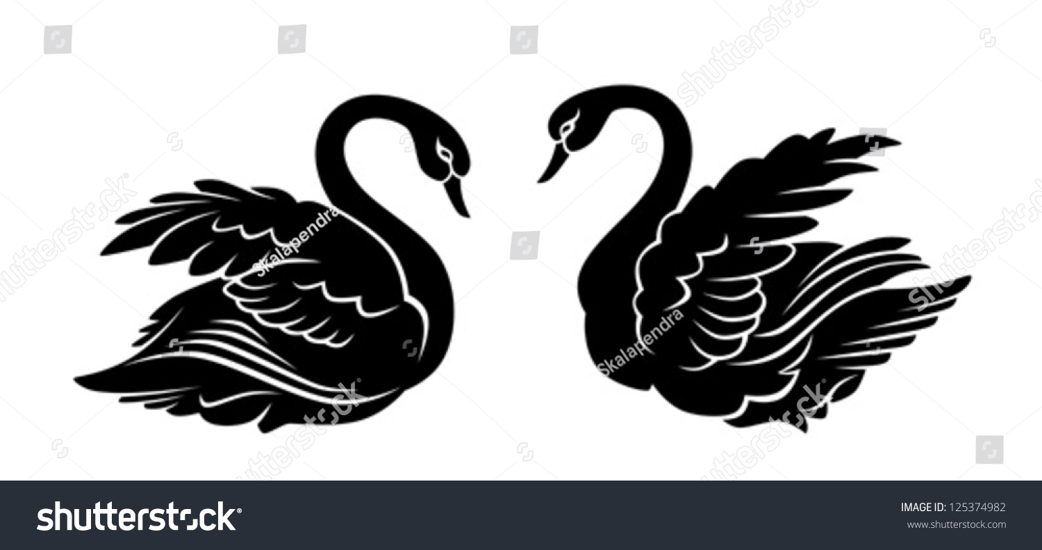 Black Swan Stock Vector 125374982 - Shutterstock