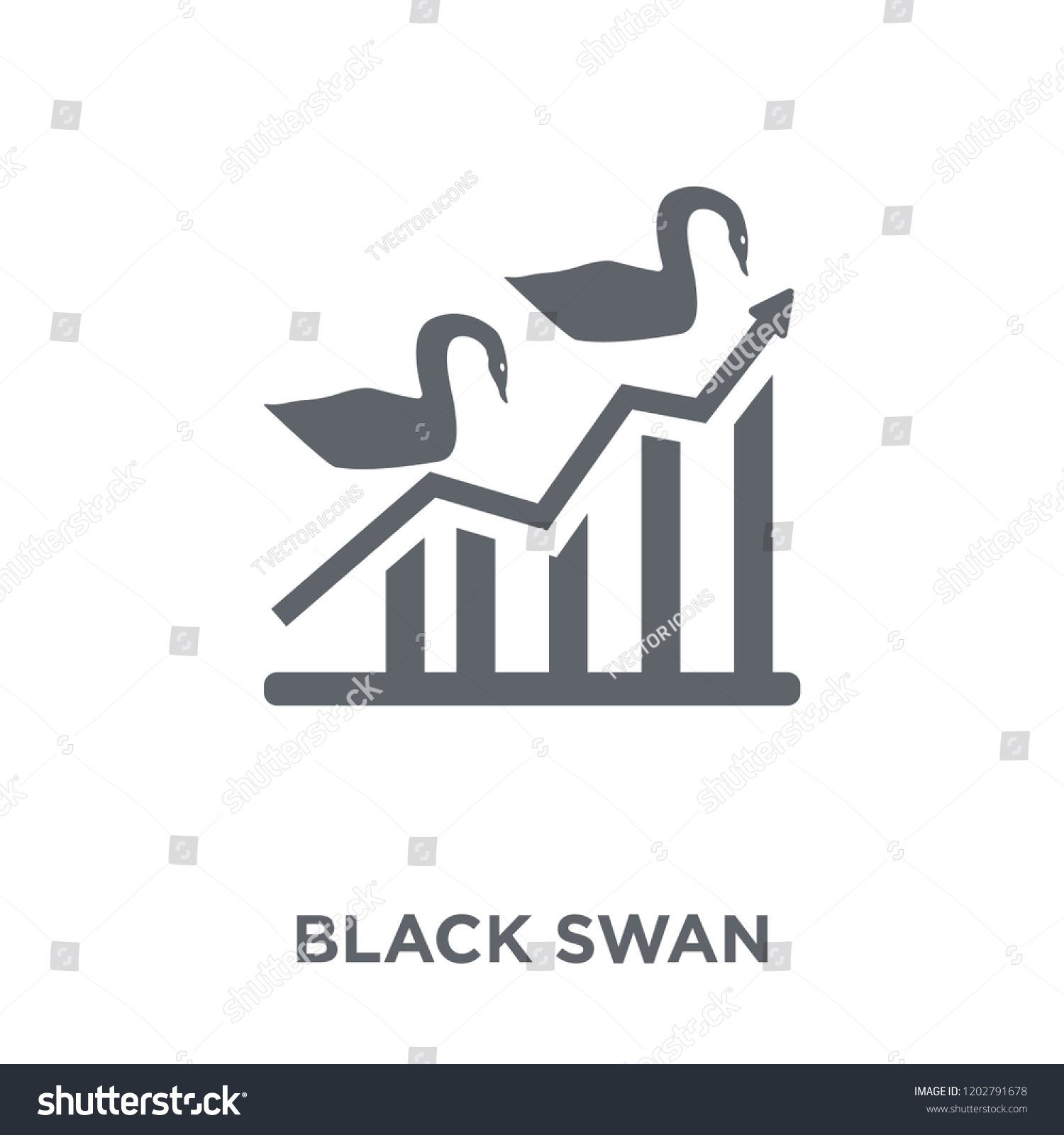 Black Icon Black Swan Design Stock Vector (Royalty 1202791678