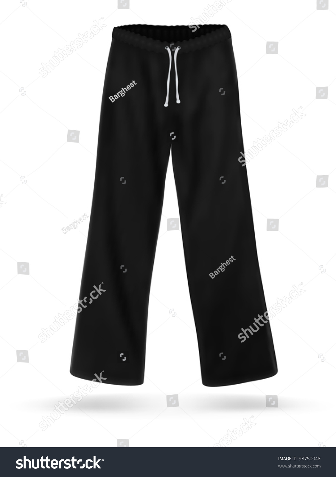 Black Sweatpants Blank Design. Stock Vector Illustration 98750048 ...